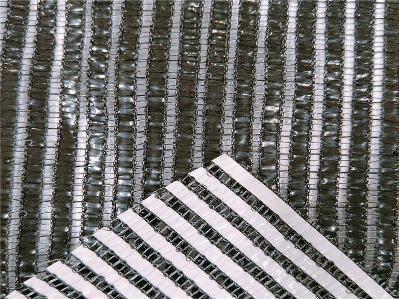 Neta de sombra de aluminio de invernadero blanco y negro para flores