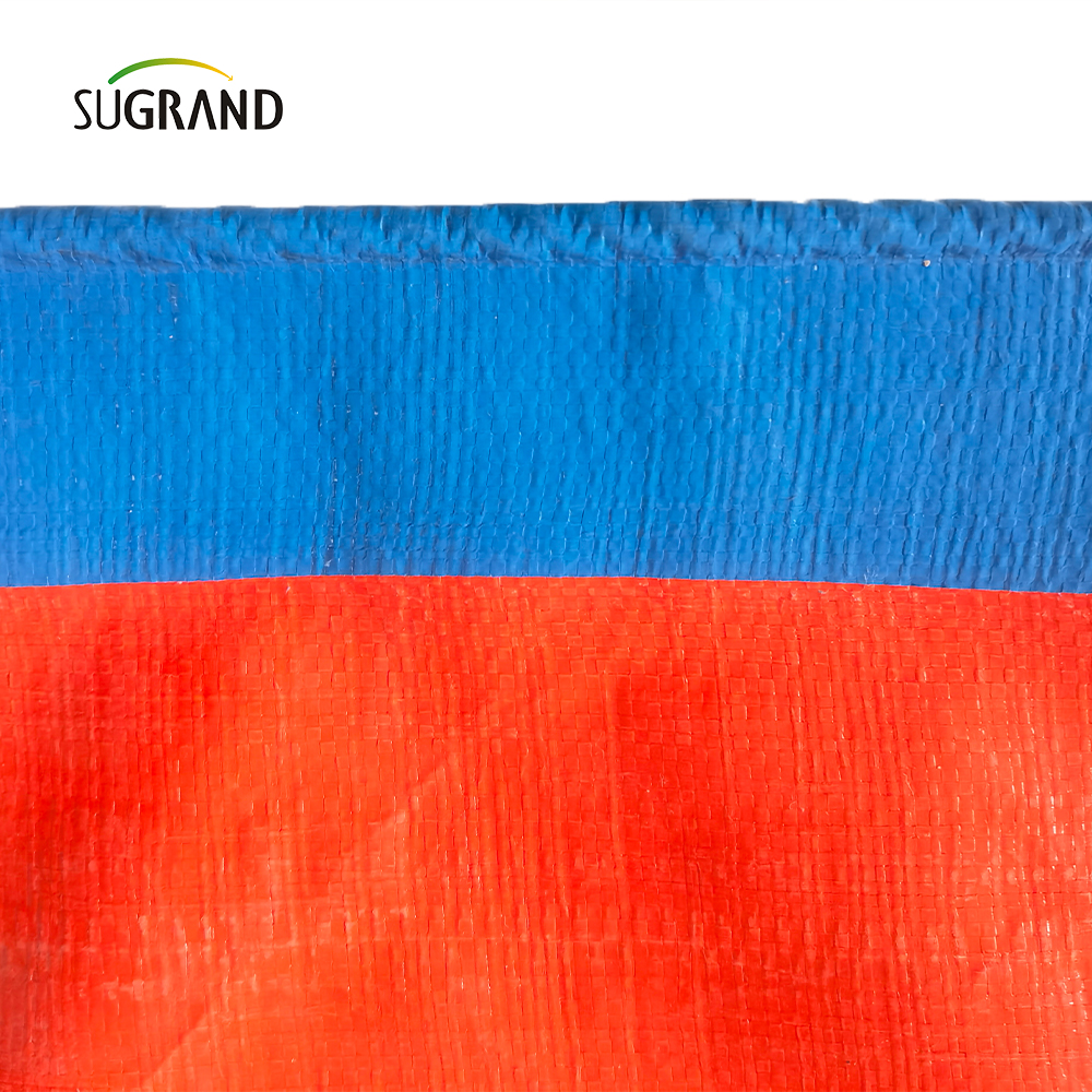 Orange and Blue UV Protect Plass PE Tarpaulin Agricultura Fabricantes de cobertura industrial