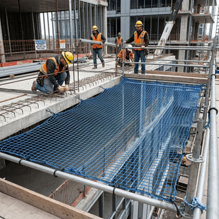 Red de seguridad de construcción HDPE de alta resistencia para protección contra caídas