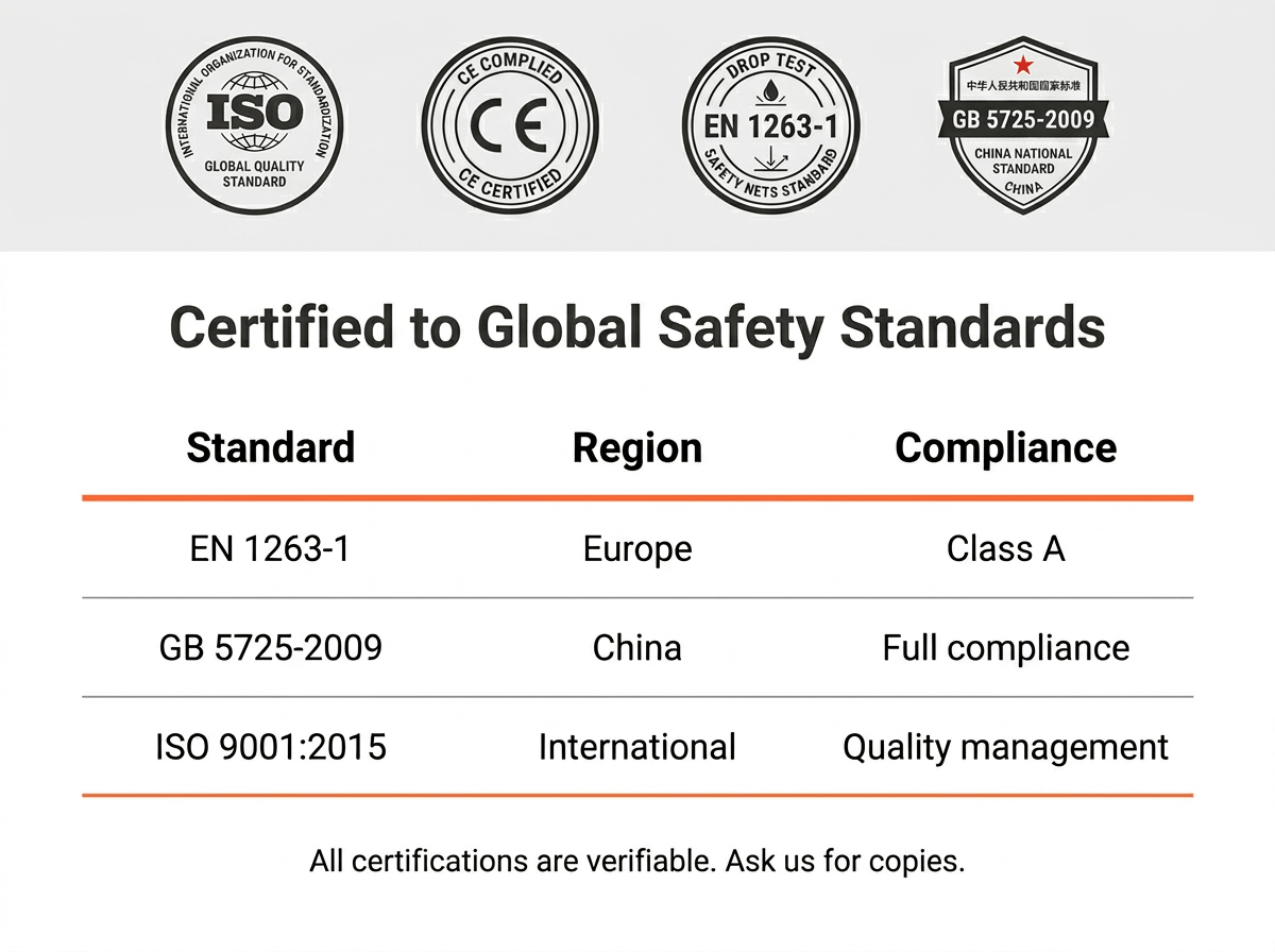 red de seguridad para andamios
